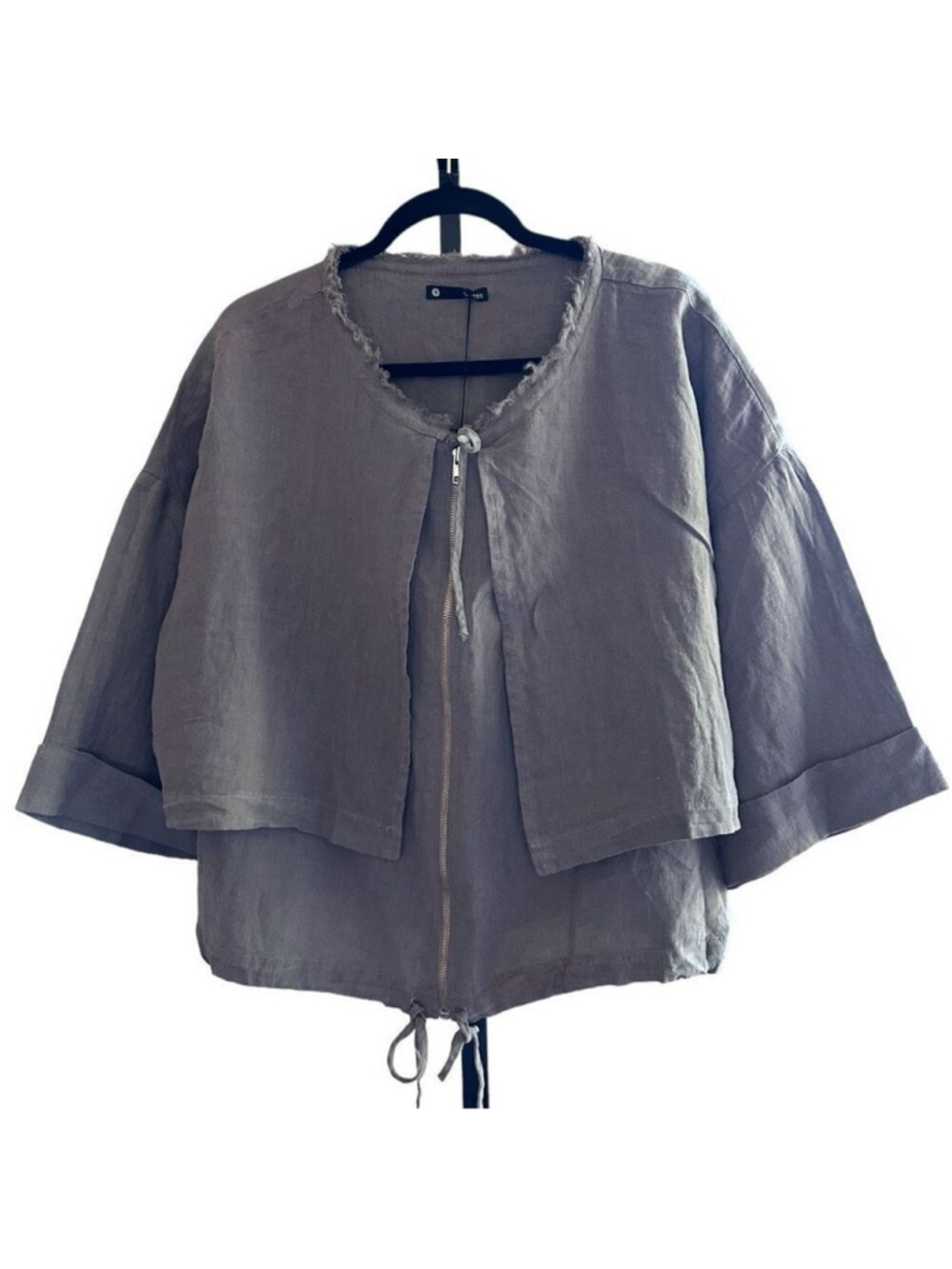 Revolve Krisa Los Angeles 100% Linen Jacket in Grey Size S